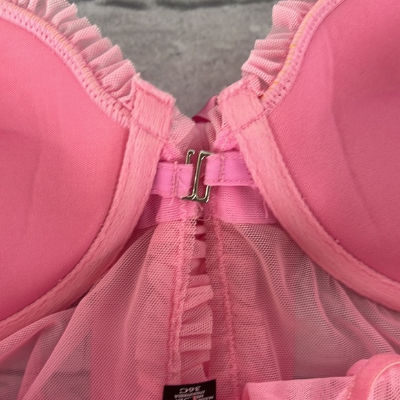 Sexy Little Things pink babydoll rhinestone lingerie top SZ 36C - Picture 7 of 10